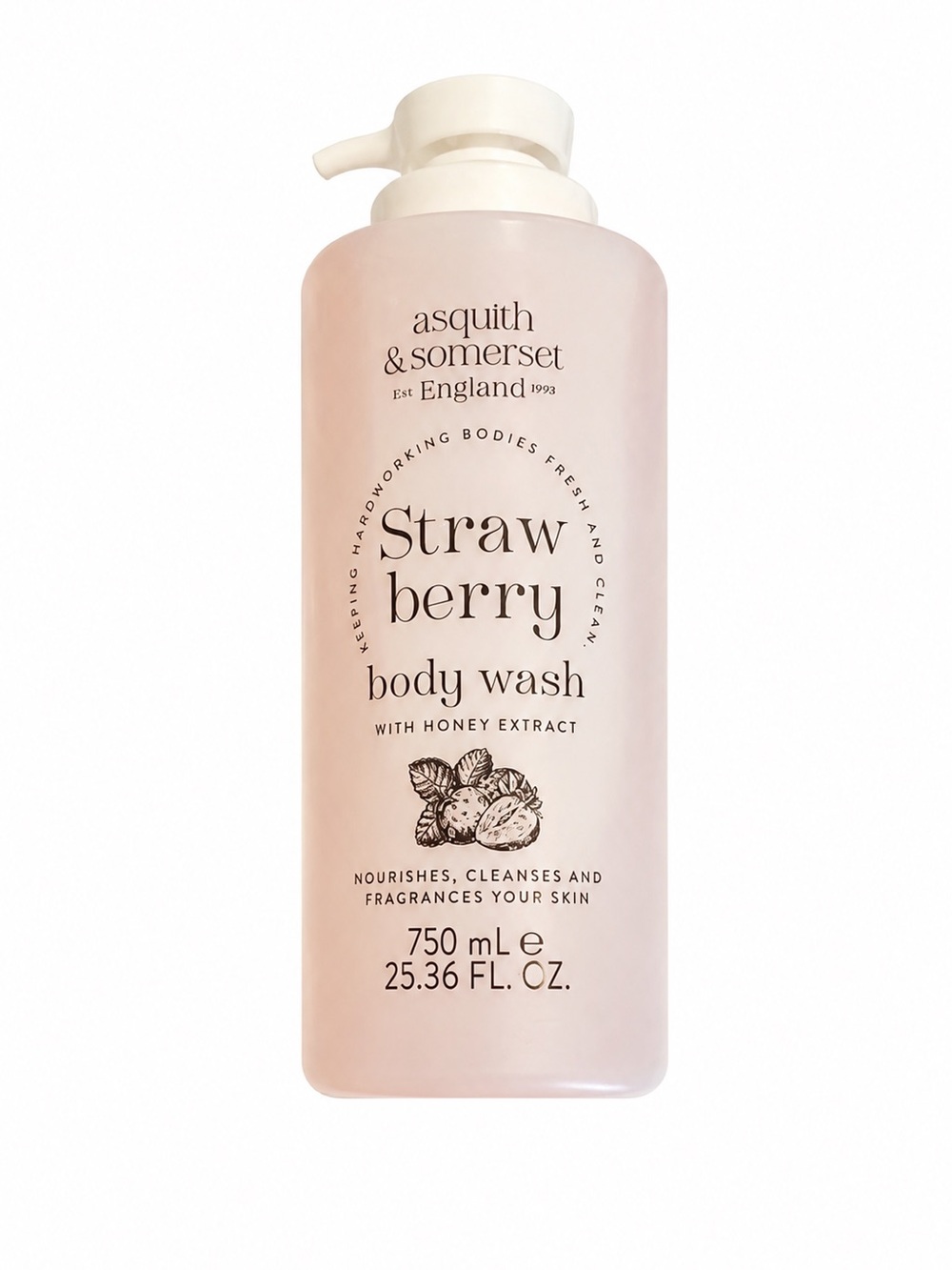 Asquith & Somerset Strawberry Body Wash Large pump 25.36 oz NEW